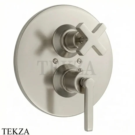 Nicolazzi Monte Croce Термостат для душа, 1-2 потока, внешняя часть, 4909EXTNS27, Satin nickel