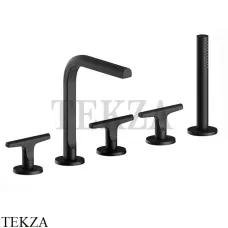 Fantini Sailing Смеситель на борт ванны, с гарнитурой, внешняя часть 67S1J065, Deep Black