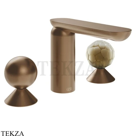 Gessi Perle Смеситель для раковины на 3 отв., без гарнитура 74045-708, медь Brushed