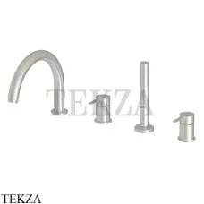 FIMA Carlo Frattini SNAP Смеситель на борт ванны, с гарнитуром F3124NSN, Brushed nickel