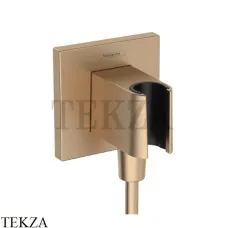Hansgrohe FixFit E Шланговое подсоединение с держателем 26889140, Brushed Bronze
