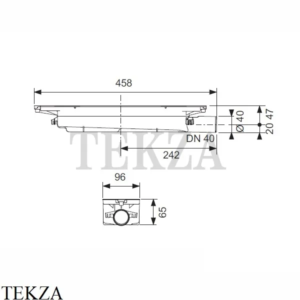 TECEdrainprofile Сифон заниженный DN 40 боковой слив 673001