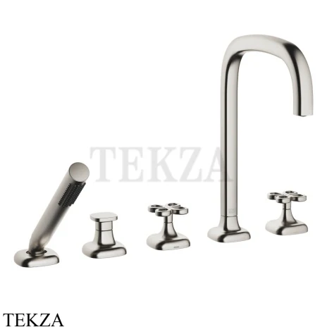 Dornbracht COYA Смеситель для ванны на 5 отверстий с гарнитуром 27522424-06, платина матовая