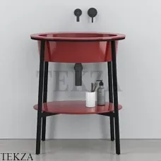 CIELO CATINO OVALE Консоль с керамической раковиной, Corallo-черный