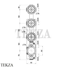 QuadroDesign Встраиваемая часть термостата из стены на 3 потребителя IN0050