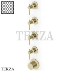 Zucchetti Helm Diagonal Термостат для душа на 4 потока, внешняя часть ZHL804.XP31G3, brushed british gold PVD