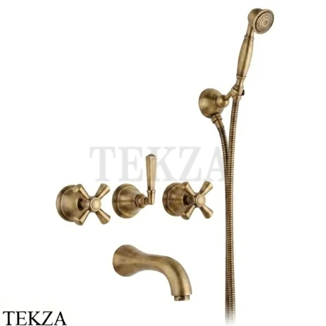 Nicolazzi TEIDE FOUR Смеситель для ванны с душем, внешняя часть, 1903EXTOG45, Raw Brass