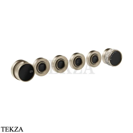 Gessi Pelle Tresse Термостат для душа на 4 потока, внешняя часть, 78238-432, Crème/ Finox Br. Nickel