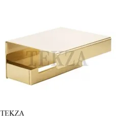 Migliore Kvant Держатель для туалетной бумаги с крышкой полкой 30236, золото глянец