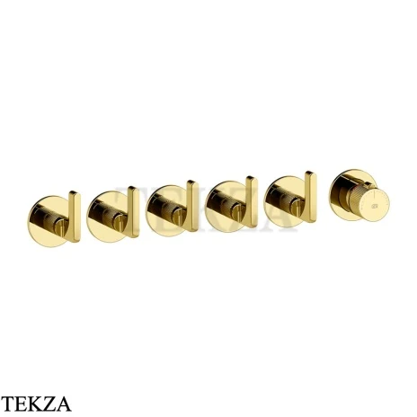 Gessi INCISO SHOWER Термостатический смеситель, 5 потоков, внешняя часть 58340-246, Gold PVD