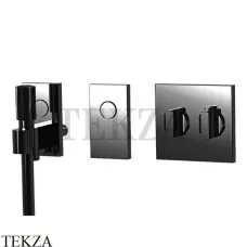 FIMA Carlo Frattini Switch Термостат для душа с лейкой на 2 потока, внешняя часть, Brushed black chrome