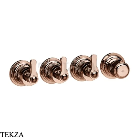 Gessi VENTI20 Термостат для душа, 3 потока, внешняя часть 65336-030, Copper PVD