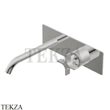 Ritmonio Diametro35 Cross Смеситель для раковины 193, внешняя часть PR53AL102 IX, Brushed steel