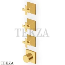 Zucchetti Bellagio Термостат для душа, 3 выхода, внешняя часть ZB1803.C41, brushed gold PVD Zucchetti Bellagio Термостат для душа, 3 выхода, внешняя часть ZB1803.C41, brushed gold PVD