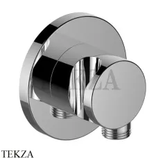 Keuco IXMO Вывод для шланга с держателем лейки, круг 59592010001, хром глянец