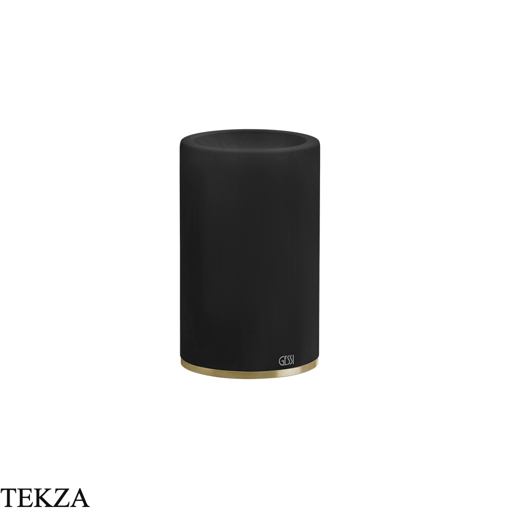 Gessi 316 ACCESSORIES Стакан для зубных щеток настольный, композит черный 54732-727, Brushed Brass PVD