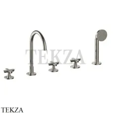 Fantini Icona Classic Смеситель на борт ванны с гарнитуром 5395R065, Nickel PVD