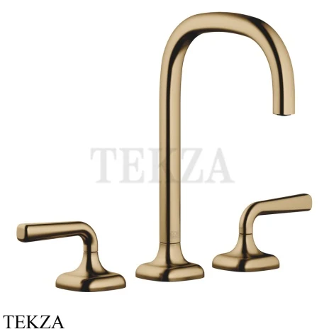 Dornbracht COYA Смеситель для раковины 3 отв. 165, с донным клапаном 20713414-39, Dark Brass сатинированный
