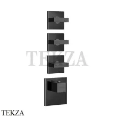 Gessi Rettangolo WELLNESS Термостат 3 выхода, внешняя часть 43216-706, Black Metal