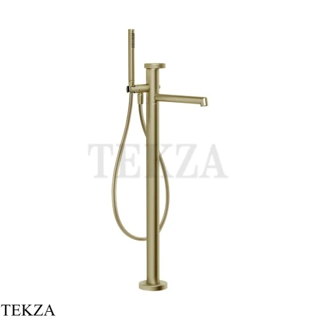 Gessi ANELLO Смеситель для ванны напольный, с гарнитуром 63328-727, Brushed Brass PVD