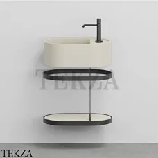 Cielo Les Petites Ovale Консоль с раковиной LPLAO46, керамическая полка, Lino Cielo Les Petites Ovale Консоль с раковиной LPLAO46, керамическая полка, Lino