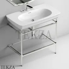 ArtCeram CIVITAS Металлическая консоль для раковины, полка стекло CIA006 71, хром глянец ArtCeram CIVITAS Металлическая консоль для раковины, полка стекло CIA006 71, хром глянец