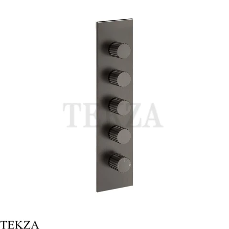Gessi Incastri Термостат для душа 4 потока, внешняя часть 75318-707, black хром Brush