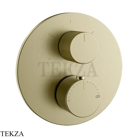 Gessi ANELLO Термостат для душа, 3 потока, внешняя часть 63137-727, Brushed Brass PVD
