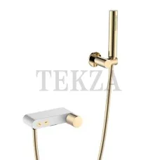 Boheme Stick Смеситель для ванны с изливом и гарнитуром Stick 123-WG.2 White TOUCH Gold