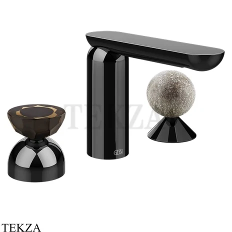 Gessi Perle Смеситель для раковины на 3 отв., без гарнитура 74868-706, black хром глянец