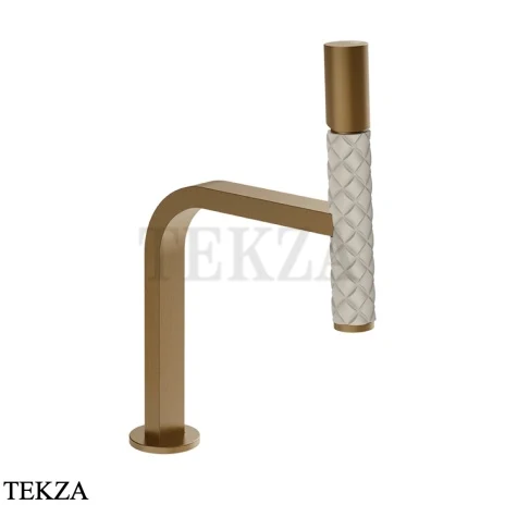 Gessi Pelle Tresse Смеситель для раковины, без сливного гарнитура 78602-448, Crème/ Deep Bronze Br. PVD