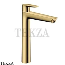 Hansgrohe Talis E Смеситель для раковины высокий, с донным клапаном 71716990, золото глянец