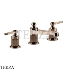 Gessi VENTI20 Смеситель для раковины на 3 отверстия низкий, с донным клапаном 65011-030, Copper PVD