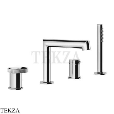 Gessi ANELLO Смеситель на борт ванны с изливом и душевым гарнитуром 63337-031, хром глянец