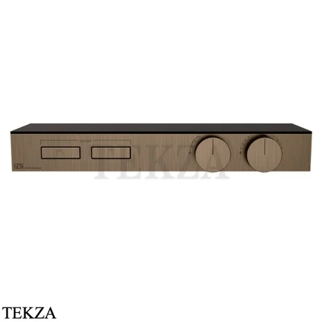 Gessi HI-FI Термостатический смеситель с полочкой, на 2 потока, внешняя часть 63022-761, бронза Coffee