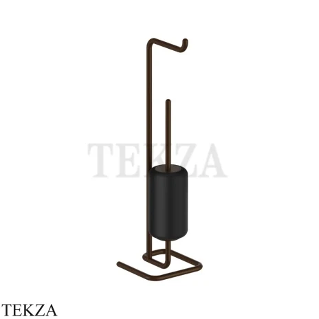 Gessi Goccia Стойка с держателем для туалетной бумаги и ершиком 38068-845, Dark Bronze