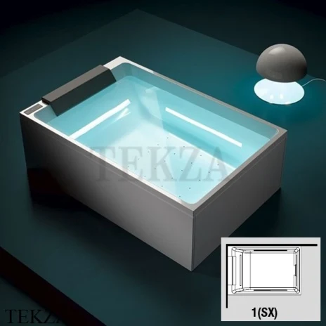 Gruppo Treesse Soul Ванна с гидромассажем 18+24 форсунок, подушка, в угол V408S 1(SX), белый глянец