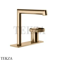 Gessi ANELLO Смеситель для раковины на планке, без донного клапана 63315-735, Warm Bronze PVD