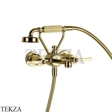 Gessi VENTI20 Смеситель ванна-душ с гарнитуром 65113-246, Gold PVD