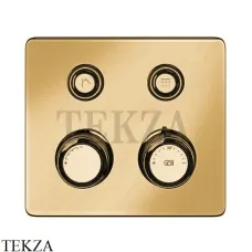 Gessi VENTI20 Термостатический смеситель на 2 потока, внешняя часть 65232-727, Brushed Brass