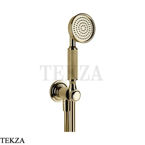 Gessi VENTI20 Душевой комплект с душевой лейкой, шланг, вывод 65123-710, Brass PVD
