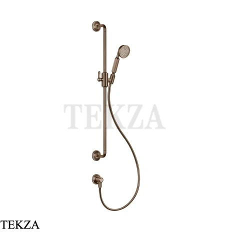 Gessi VENTI20 Штанга в комплекте с душевой лейкой, шланг, вывод 65142-708, Copper Brushed PVD