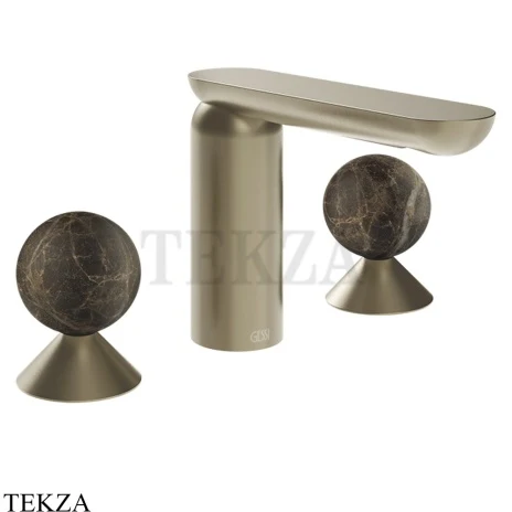 Gessi Perle Смеситель для раковины на 3 отв., без гарнитура 74115-149, нерж. сталь Brush / никель Brushed