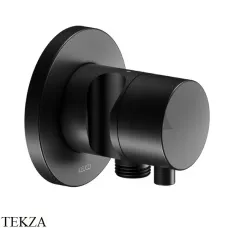 Keuco IXMO Comfort Вентиль запорный с выводом для шланга, держатель, круг 59541371201, черный матовый
