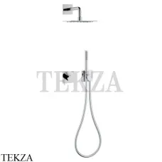 Keuco IXMO Душевой Kомплект № 8, термостат на 2 потребителя, квадрат, верхний душ, 59602010002, хром глянец