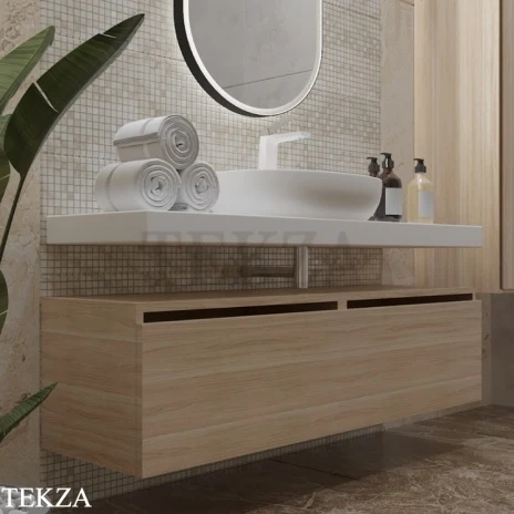 ARMADI ART FLAT Тумба-ящик под столешницу с двумя ящиками 897-140-L, LIGHT OAK (светлый дуб), матовый