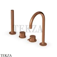 Zucchetti Helm Смеситель на борт ванны с гарнитуром ZHE508.XP91, brushed copper PVD