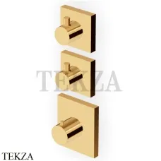 Zucchetti Pan Термостат для душа, 2 выхода, внешняя часть ZP8660.C40, золото глянец