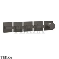 Gessi Rettangolo shower Термостат на 4 потока, внешняя часть 44338-707, Black Metal Brushed
