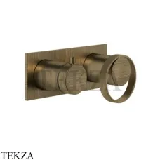 Gessi ANELLO Смеситель для душа с переключателем 2 потока 63379-713, Antique Brass Gessi ANELLO Смеситель для душа с переключателем 2 потока 63379-713, Antique Brass